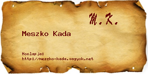 Meszko Kada névjegykártya